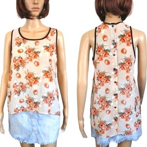 Robin K Floral Semi Sheer Top